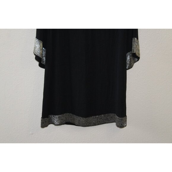 Alice + Olivia Womens Black Beaded Long Sleeve Dress M? - Picture 3 of 5